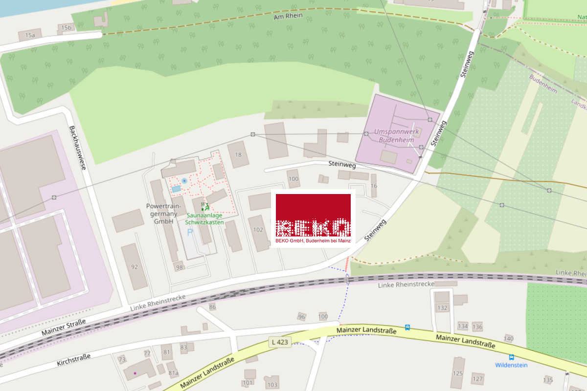 Landkarte mit Standort der BEKO GmbH